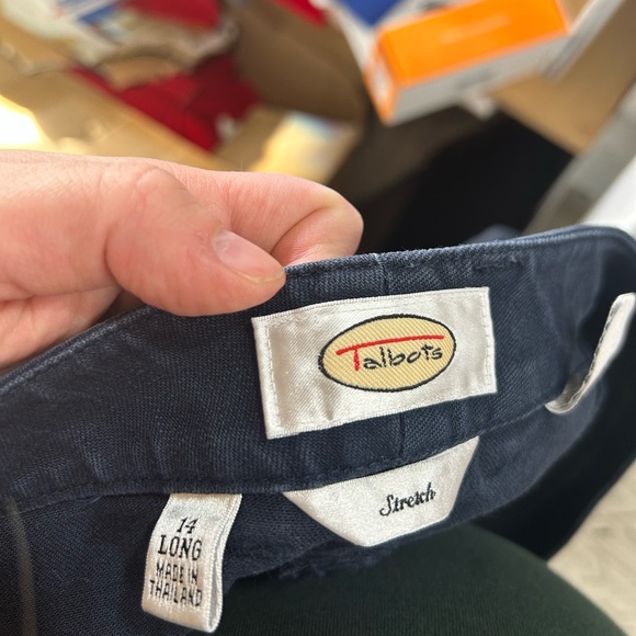 Talbots Navy Blue Cropped Pants Women’s Size 14 Long - Picture 5 of 6